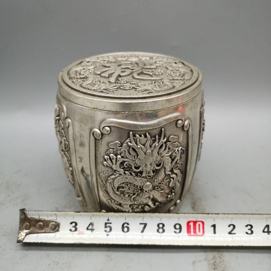 銅製 福字竜紋茶壺 茶桶 茶道具 香道具 装飾品 工芸品 置物