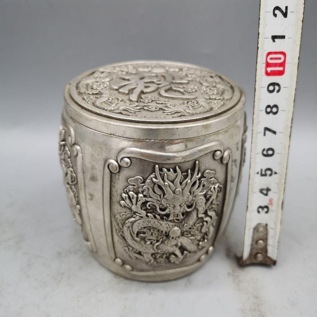 銅製 福字竜紋茶壺 茶桶 茶道具 香道具 装飾品 工芸品 置物