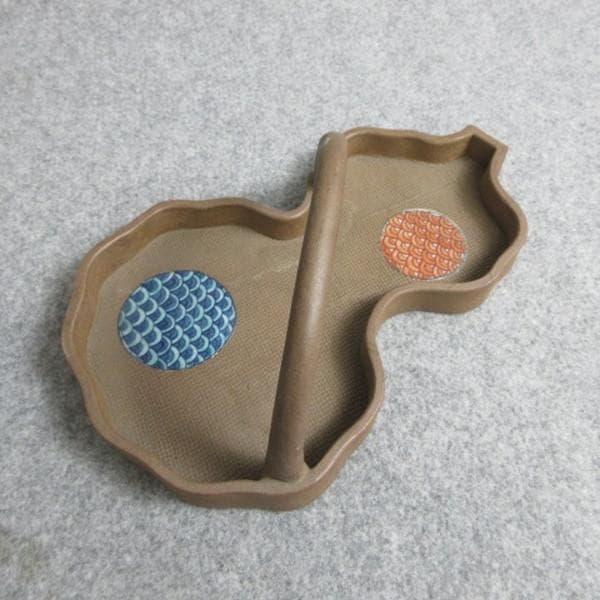 鍋島焼青山作ひょうたん形手付鉢 [B28395]