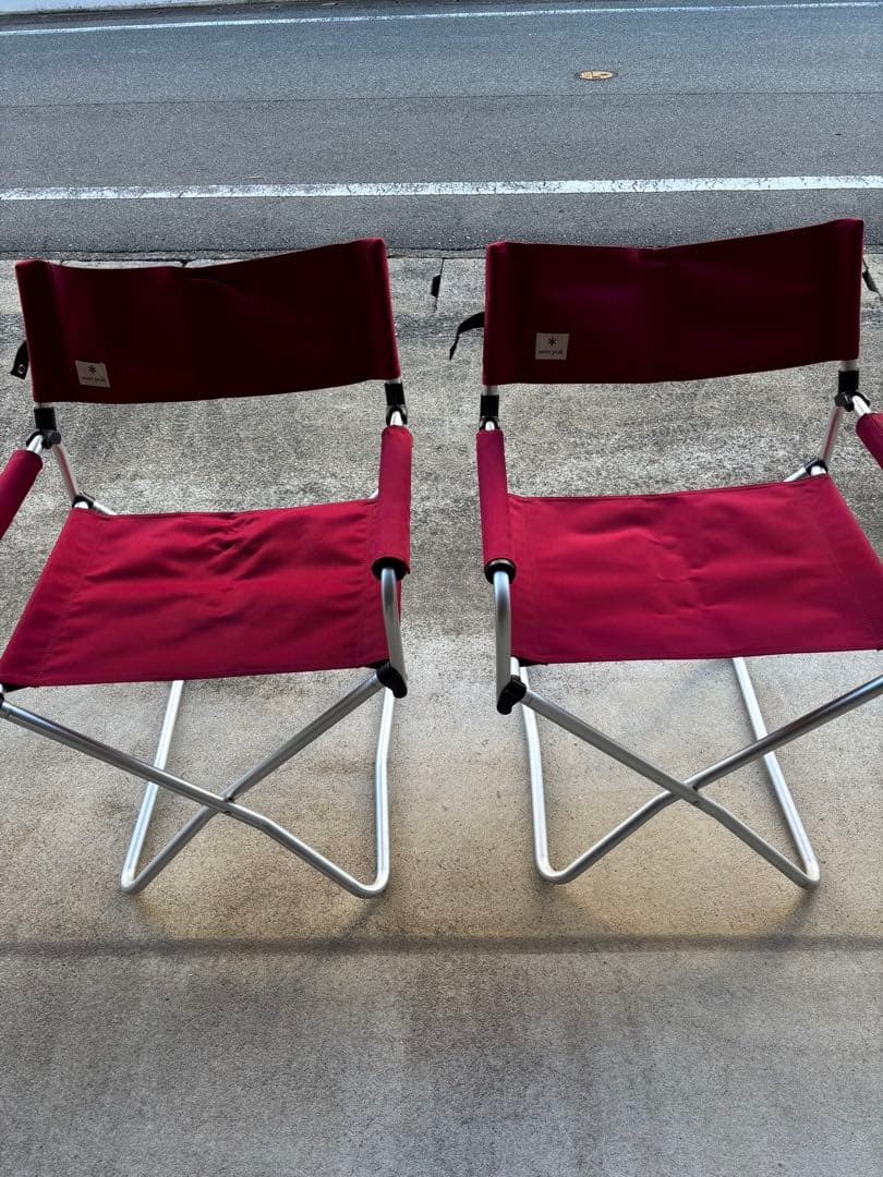 バーガンディ アウトドアチェア 2脚セット （シート高460mm）