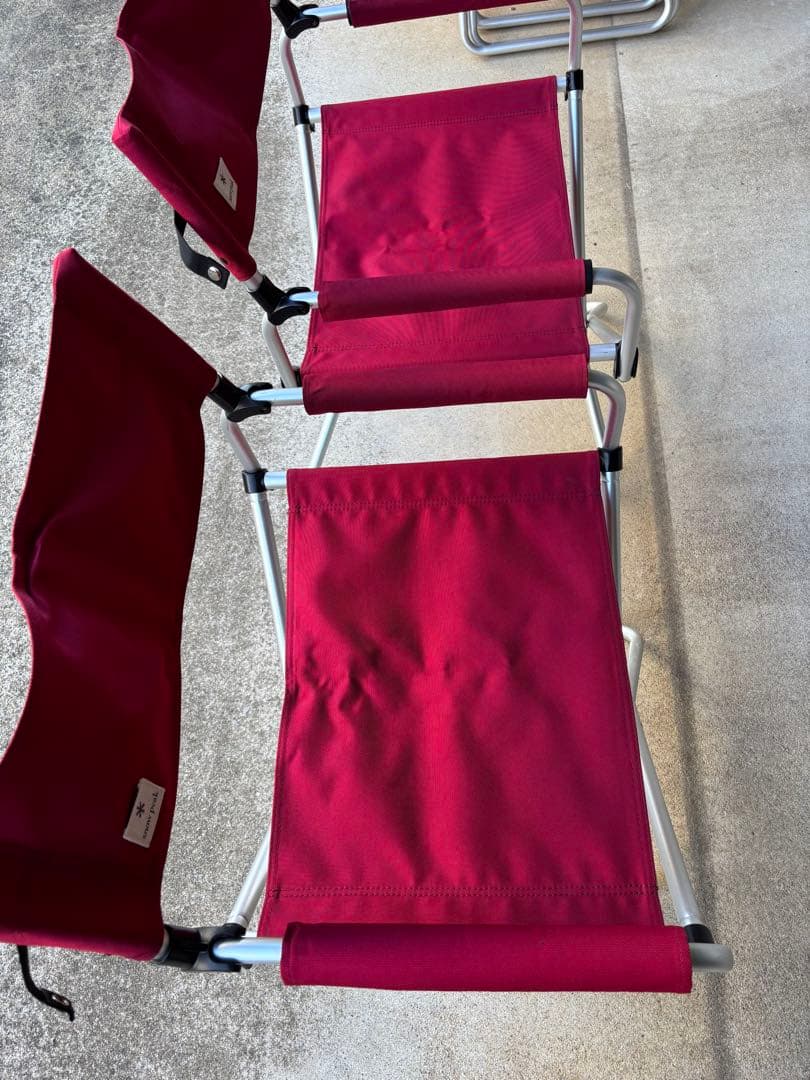 バーガンディ アウトドアチェア 2脚セット （シート高460mm）