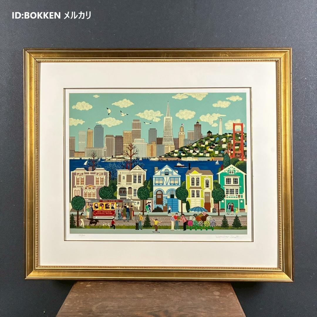 ジェーン・ウースター・スコット「サンフランシスコ」シルクスクリーン 直筆サイン入