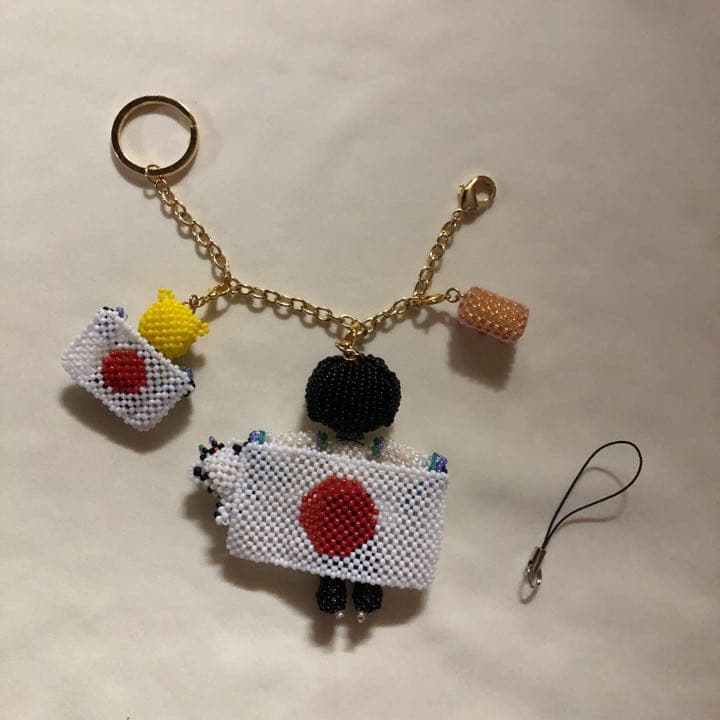 お値下げ⭐︎スケート好き男の子⭐︎あみぐるみビーズストラップチャーム⭐︎3点セット