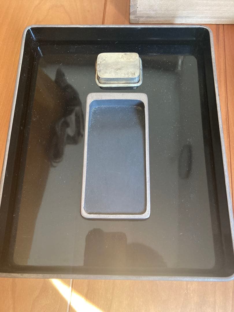 草花蒔絵 硯箱 平安象彦作　書道具