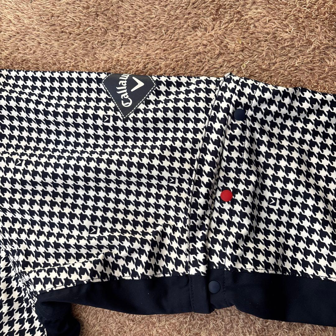 美品　キャロウェイ　レインコート　ジャケット　パンツ　千鳥格子　M ネイビー