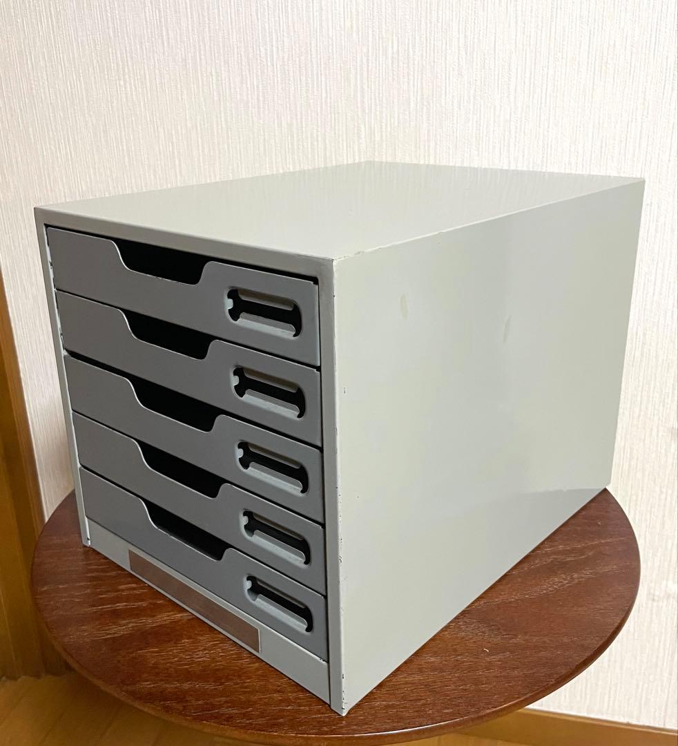 スチール書類ケース 5段 小引出し 書類棚 収納 レターケース オフィス レトロ