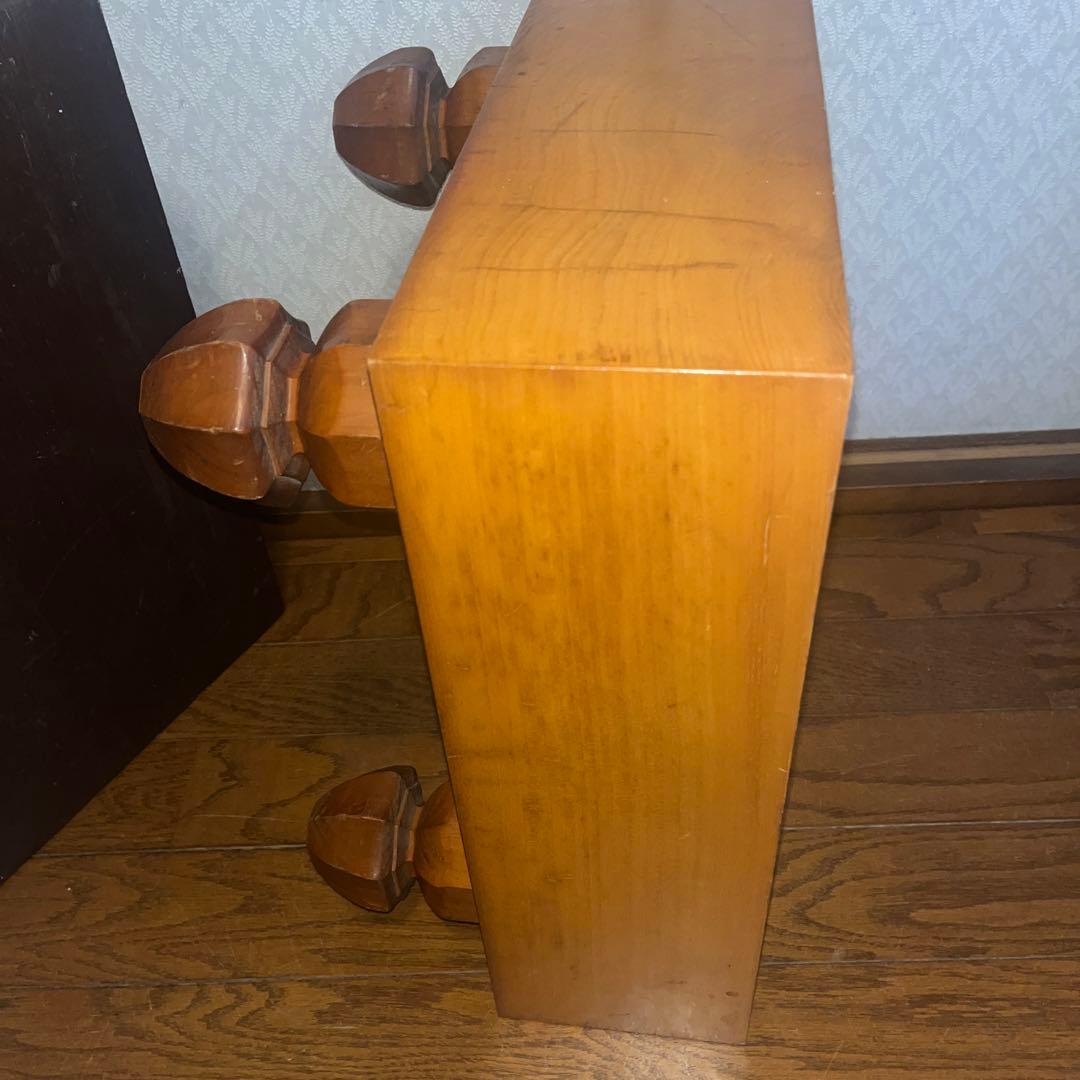 昭和レトロ 木製 脚付き へそあり 囲碁版 囲碁盤 中形5寸　ケース付き