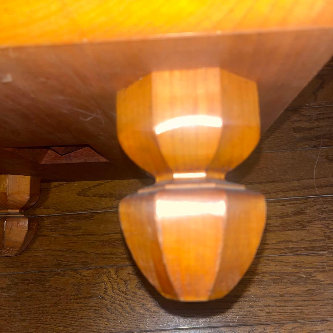 昭和レトロ 木製 脚付き へそあり 囲碁版 囲碁盤 中形5寸　ケース付き