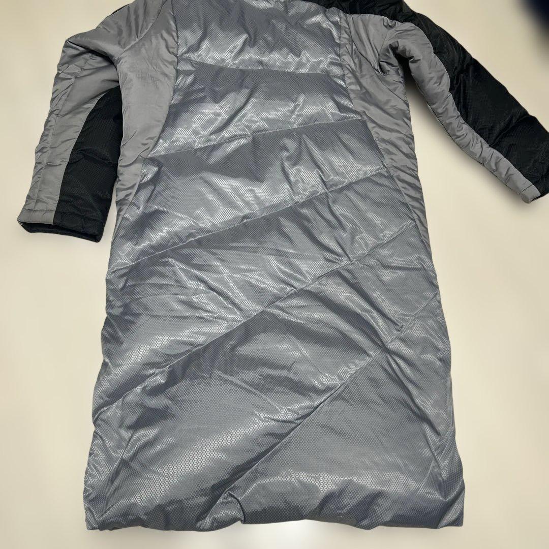 美品　Mizuno フード付き ダウン　ベンチコート ブラック/グレー