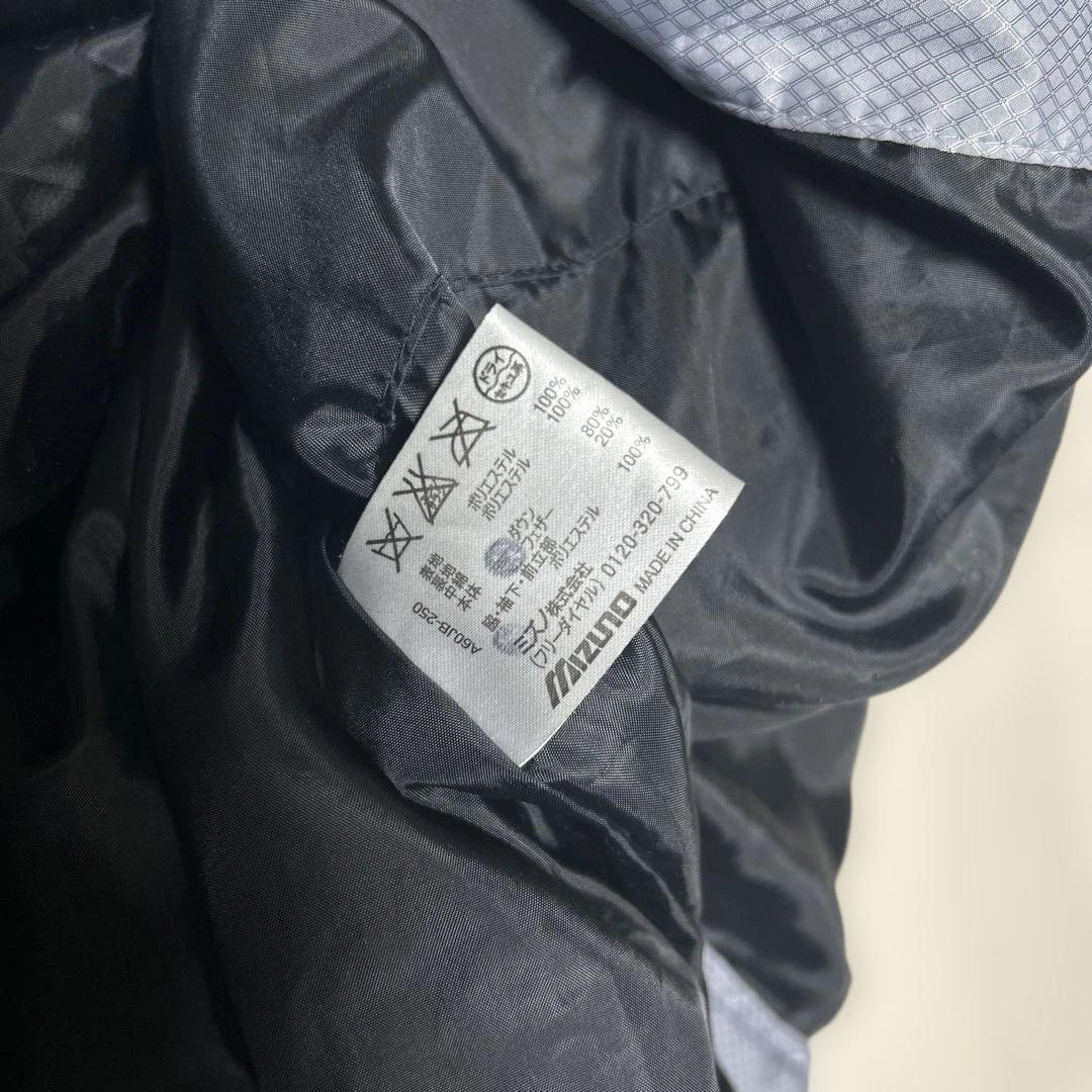美品　Mizuno フード付き ダウン　ベンチコート ブラック/グレー