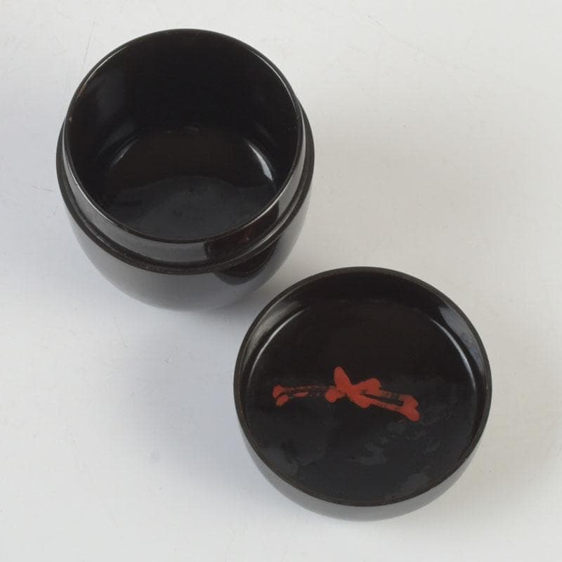 茶道具　黒漆　小棗　仕覆付　住山楊甫極め箱　V　9859