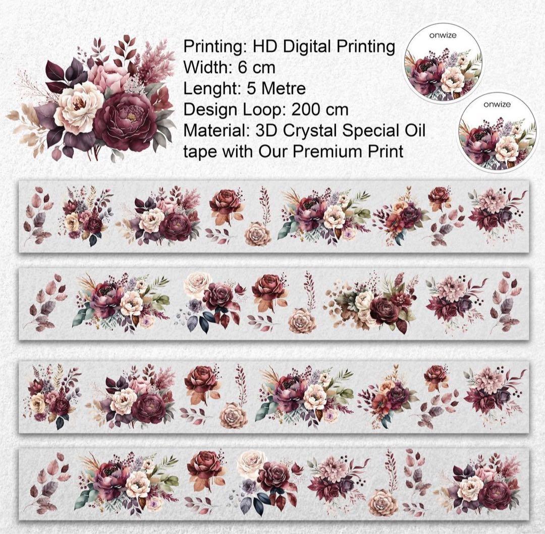 新品　magical touch　PET花マスキングテープ　マステ　5mロール