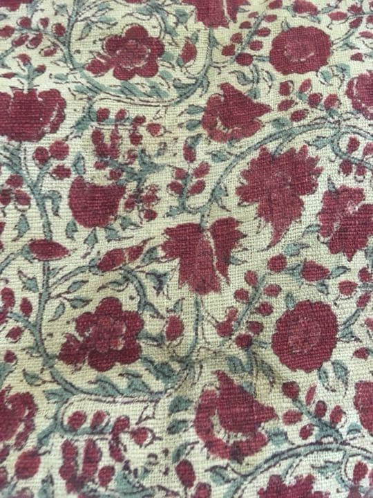 アンティーク　古手手描き鬼更紗（おにざらさ）　インド更紗 ヴィンテージ