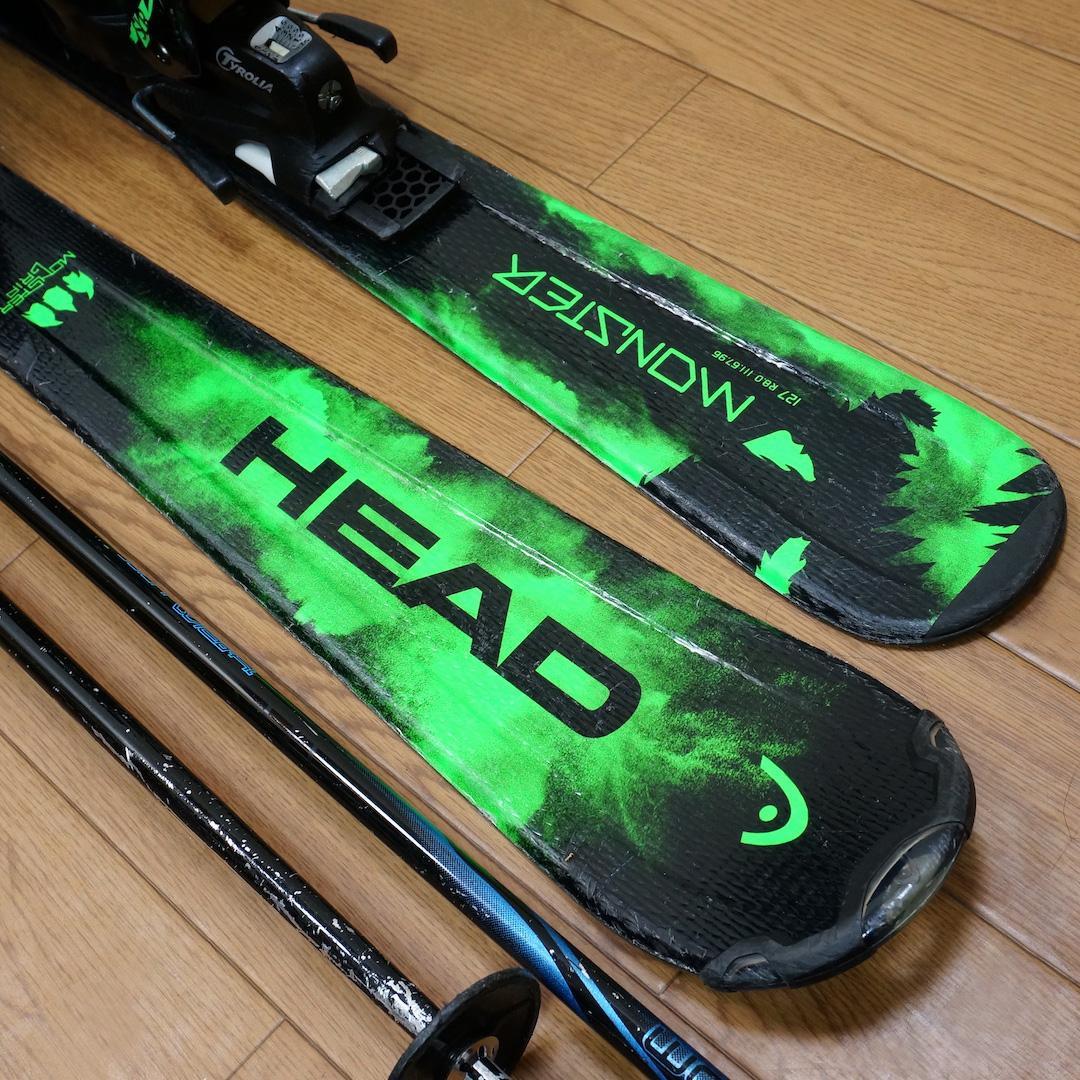 メンテ済 127cm 靴23cm HEAD カービングスキーセット (130