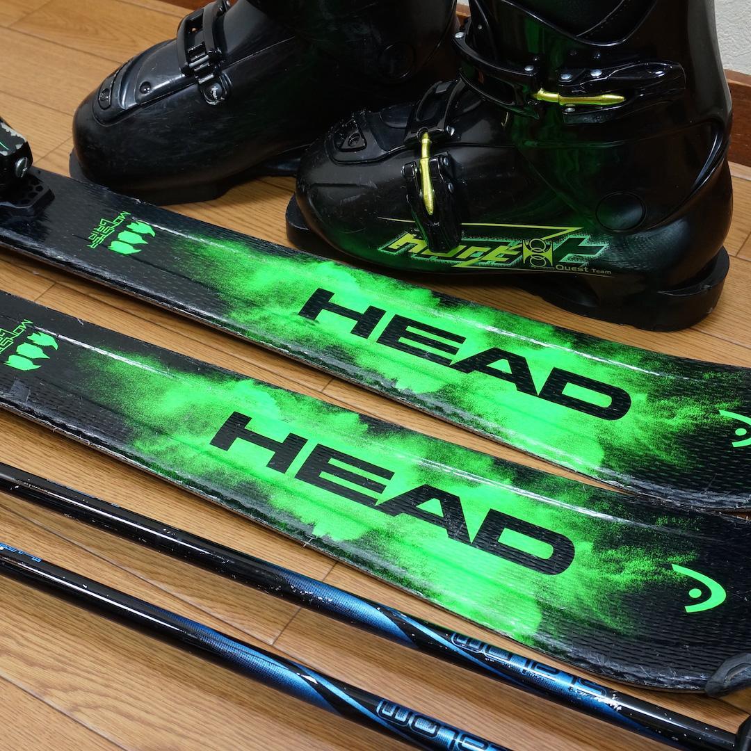 メンテ済 127cm 靴23cm HEAD カービングスキーセット (130
