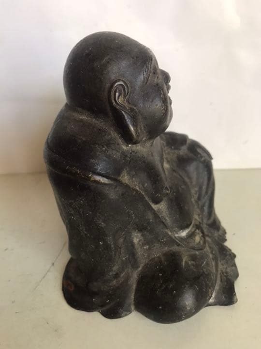 仏像古銅製，時代物，古董品，細工，（旧家藏出し）高10cm，重850克