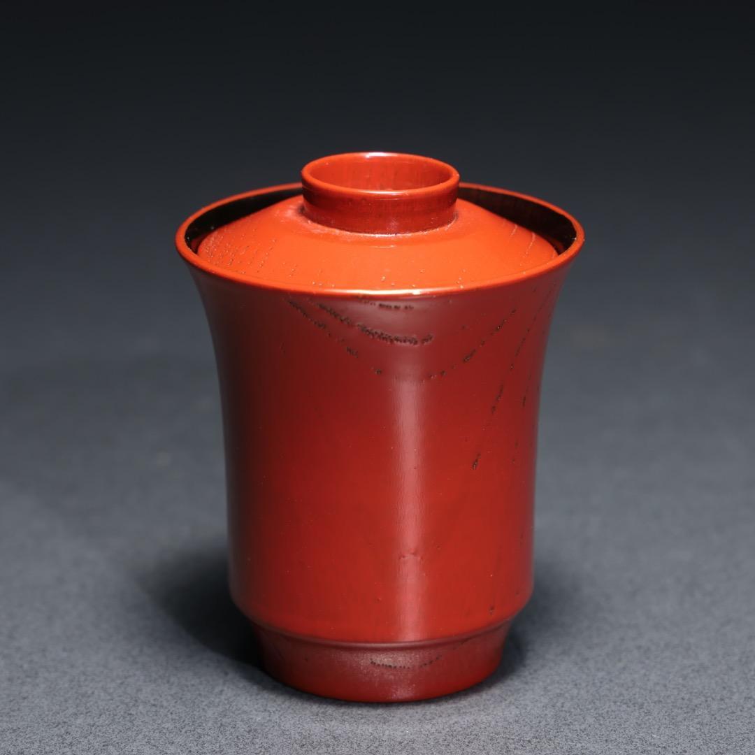 朱漆　箸洗　小吸物椀5客　表完　茶懐石　R1368お12