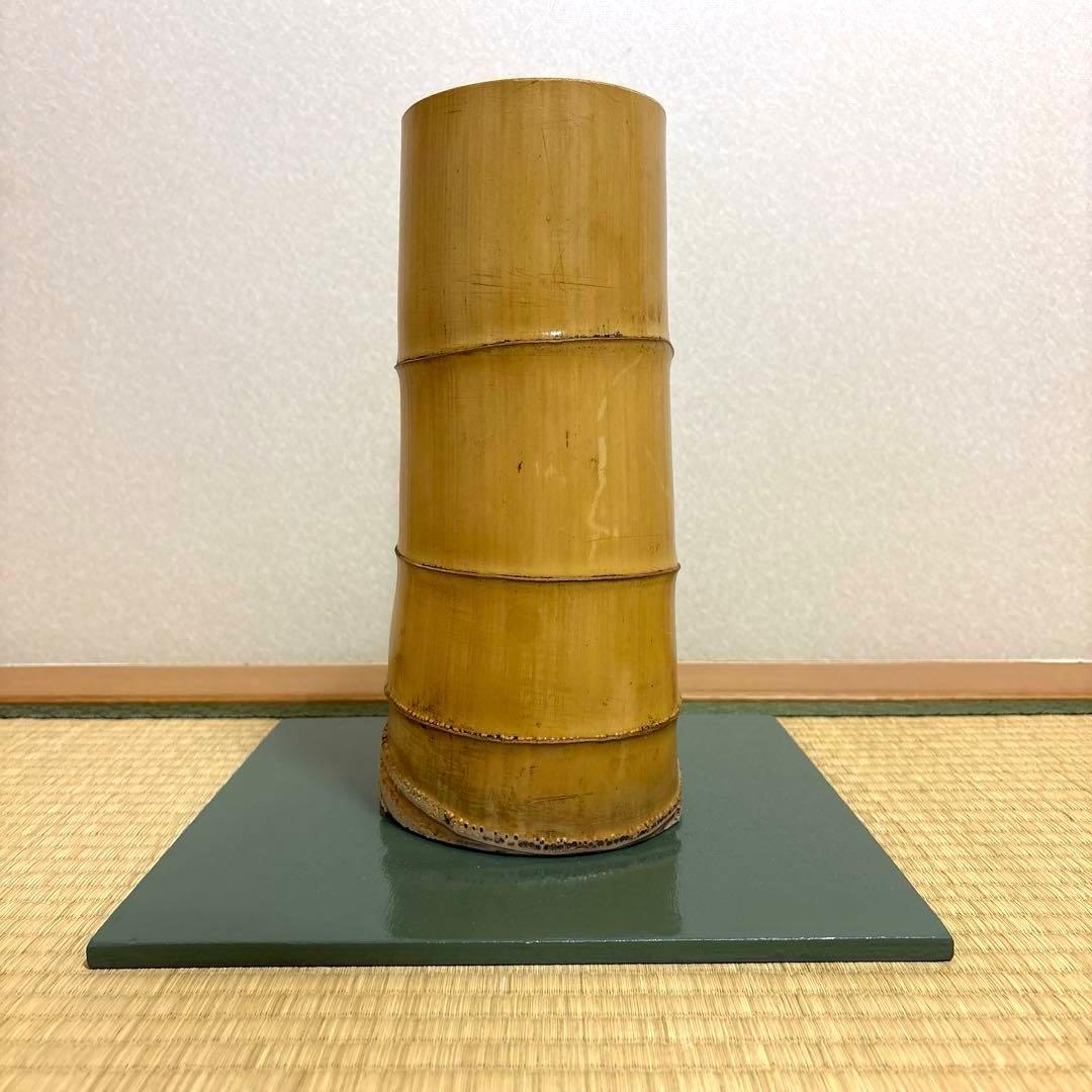 76 美品！根付　寸胴　華道具　一重切　竹製　水仙