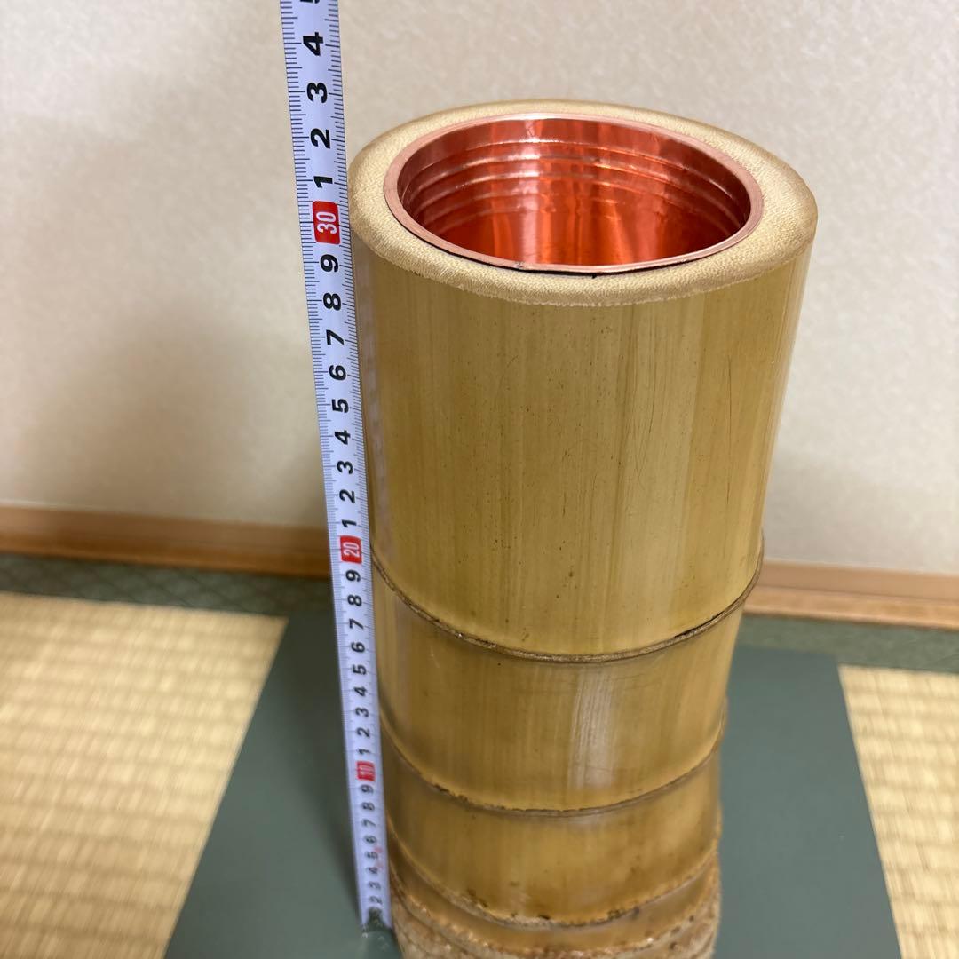 76 美品！根付　寸胴　華道具　一重切　竹製　水仙