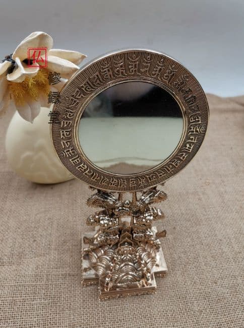 【修縁堂】密教法具古美術品 準提鏡 大きいサイズ 辟邪 開運 芸品 置物法器法具
