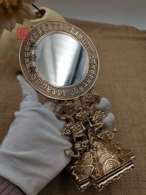 【修縁堂】密教法具古美術品 準提鏡 大きいサイズ 辟邪 開運 芸品 置物法器法具