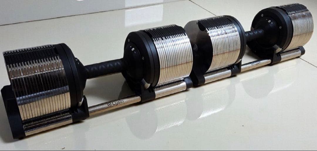 【超美品】 ライシン 可変式ダンベル 40kg 2個セット スタンド付き