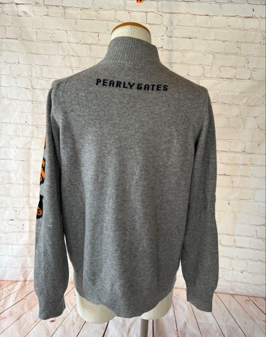 PEARLY GATES グレー ジップアップセーター　カシミヤ　サイズ4