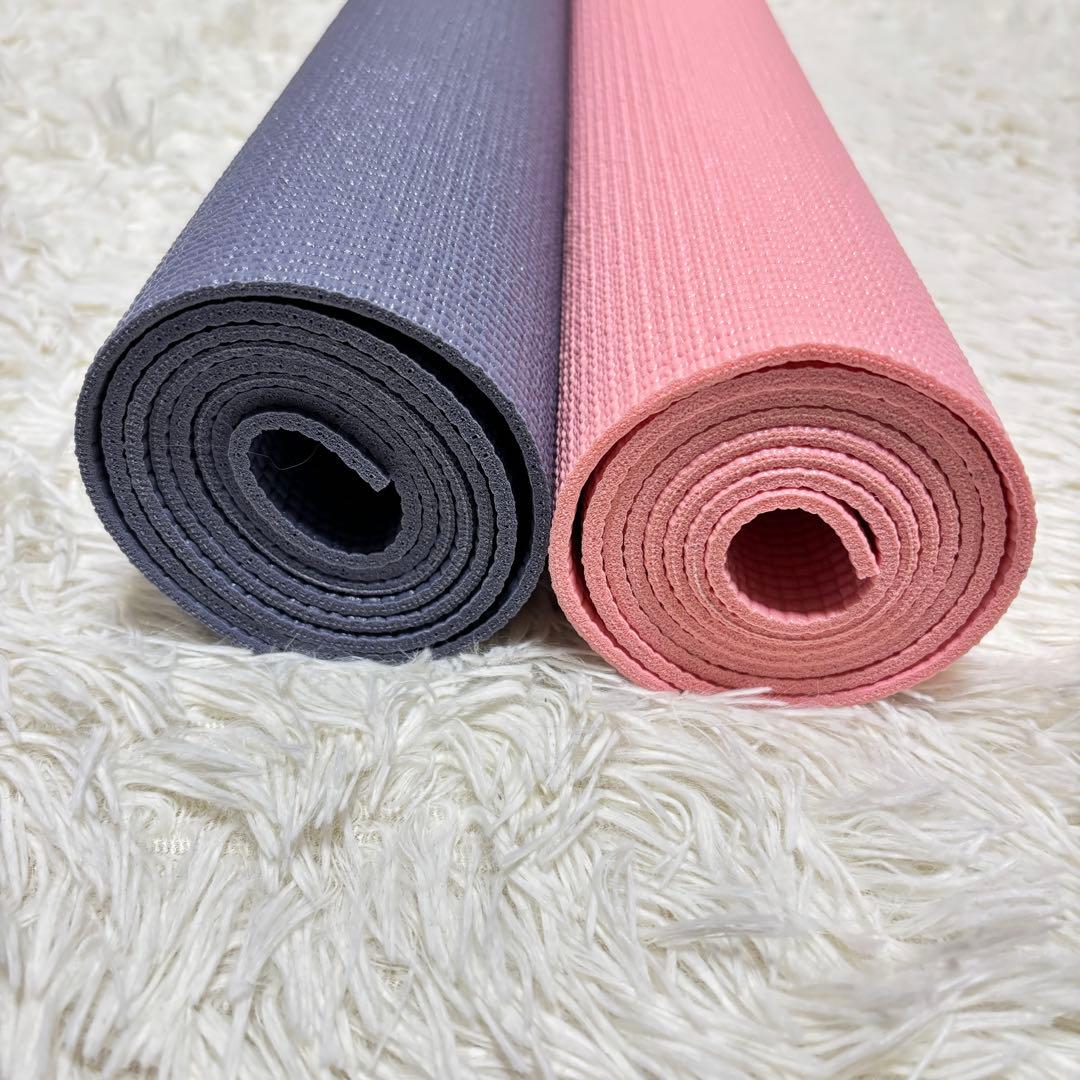 【美品】LAVA ヨガマット 2枚セット ピンク ネイビー 3mm ホットヨガ