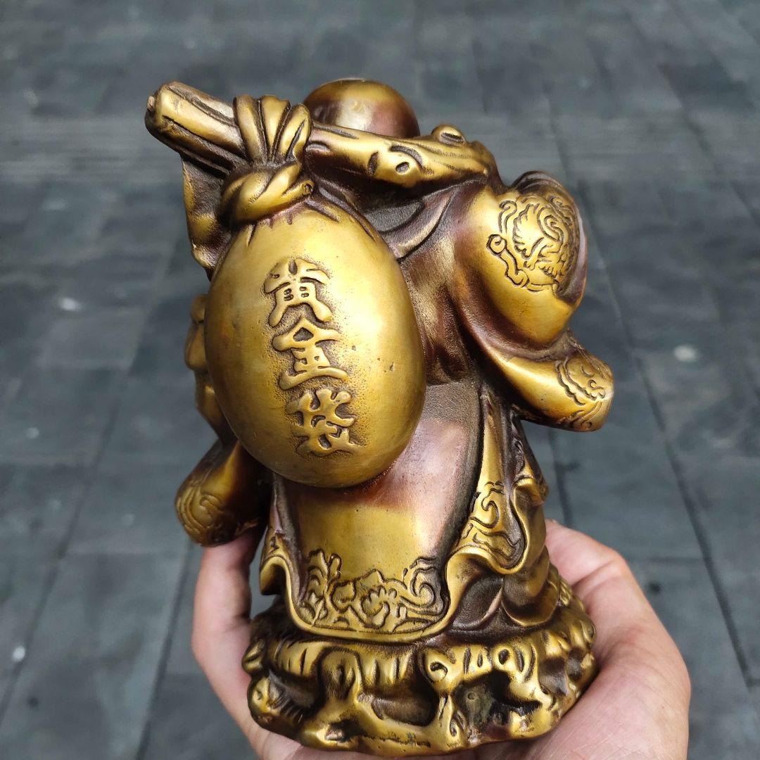 仏教美術 中国 仏像 黄金袋笑仏 弥勒仏像 銅製 銅器