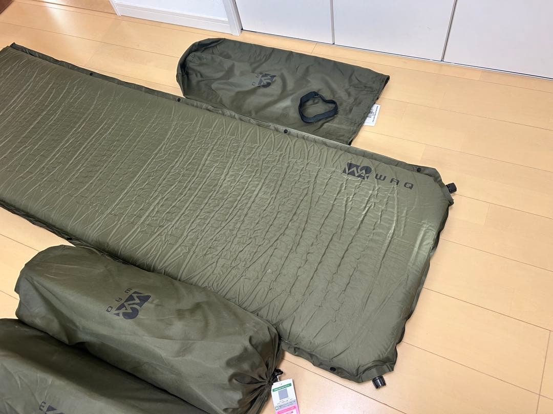 【3枚セット】WAQ キャンプマット 8cm 自動膨張式 連結 インフレータブル