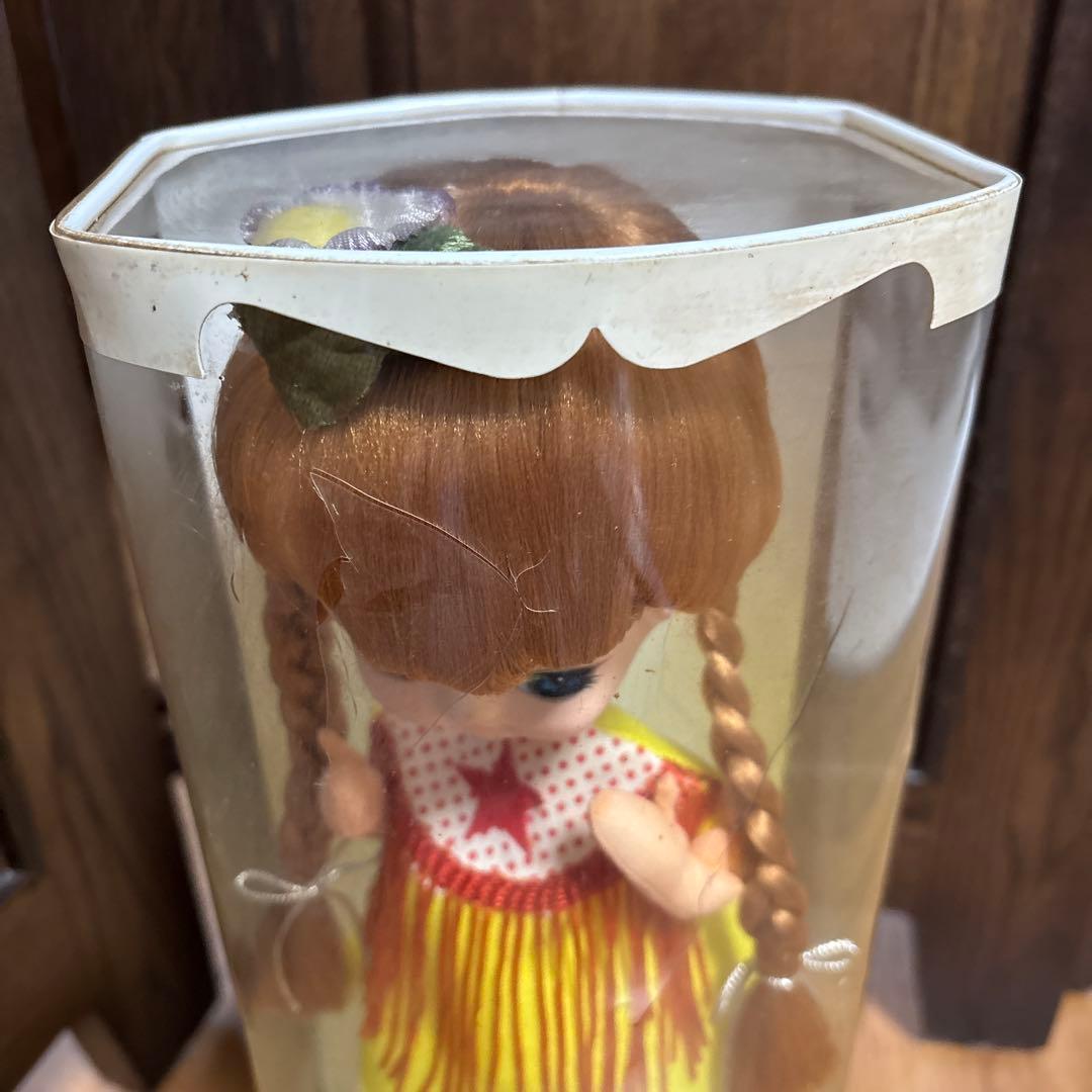 昭和 レトロ ポーズ人形 アンティーク ドール ロングヘア 女の子 飾り ケース
