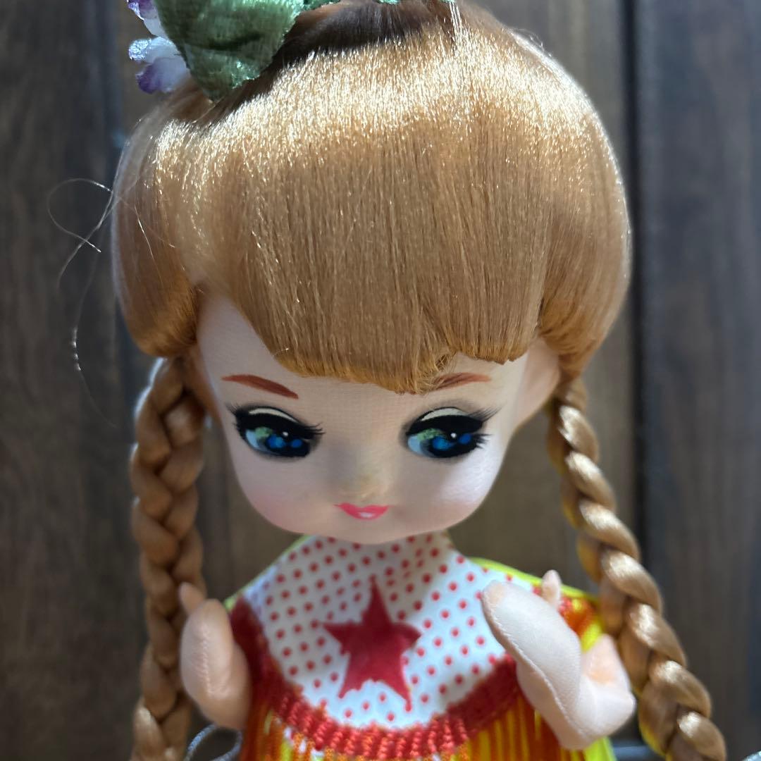 昭和 レトロ ポーズ人形 アンティーク ドール ロングヘア 女の子 飾り ケース