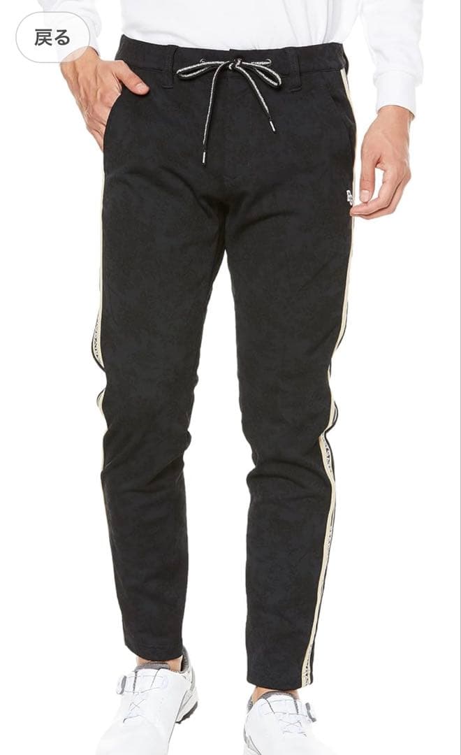 PEARLY GATES ブラック サイドストライプ サイズ4