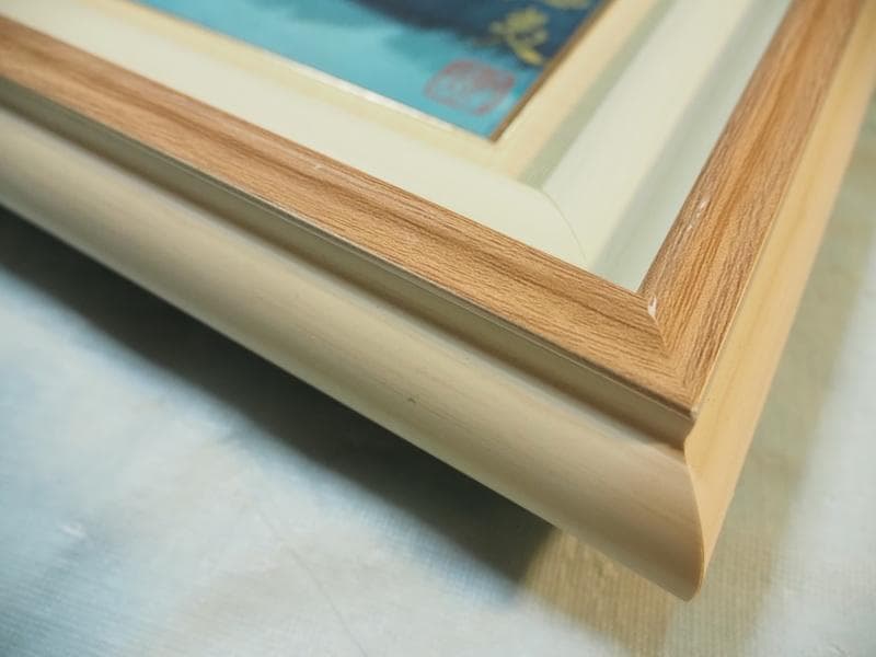 風景画　東山魁夷　聖夜　M10　額付き　手描き　肉筆