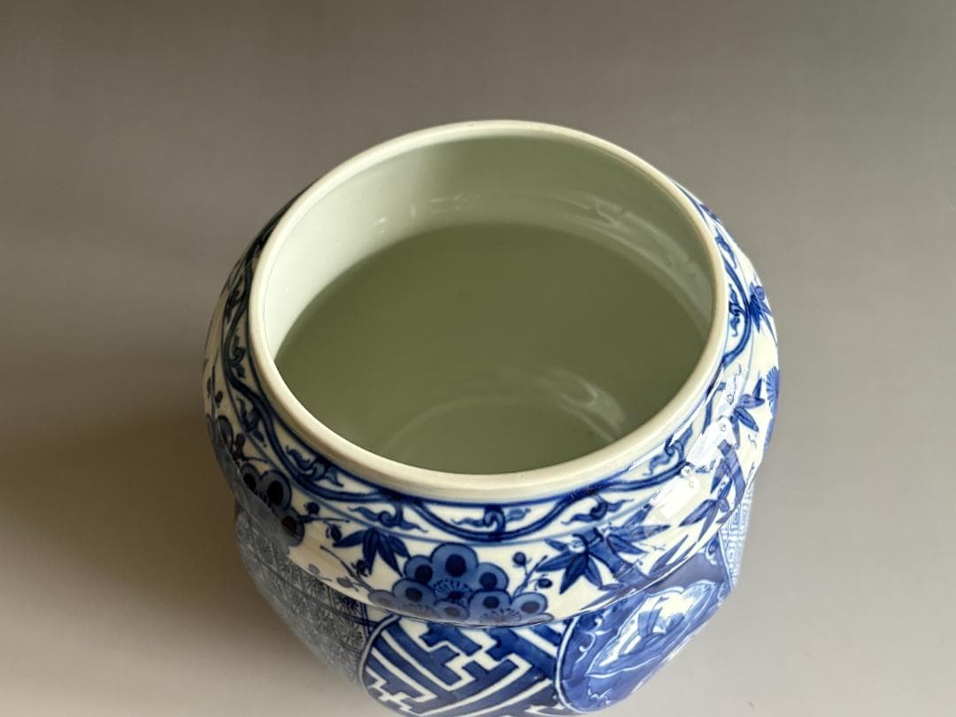 陳金海　青花祥瑞　水指　茶道具