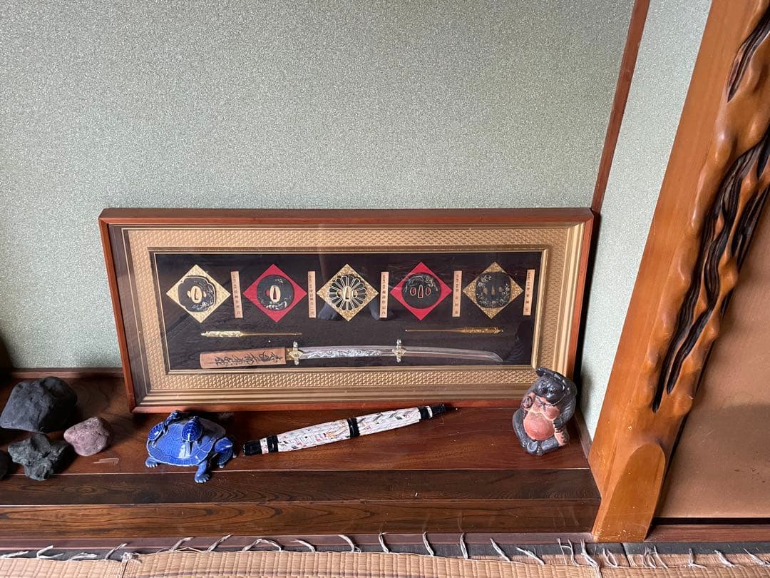 昭和レトロ　壁掛け　額縁　日本刀　和風　アンティーク