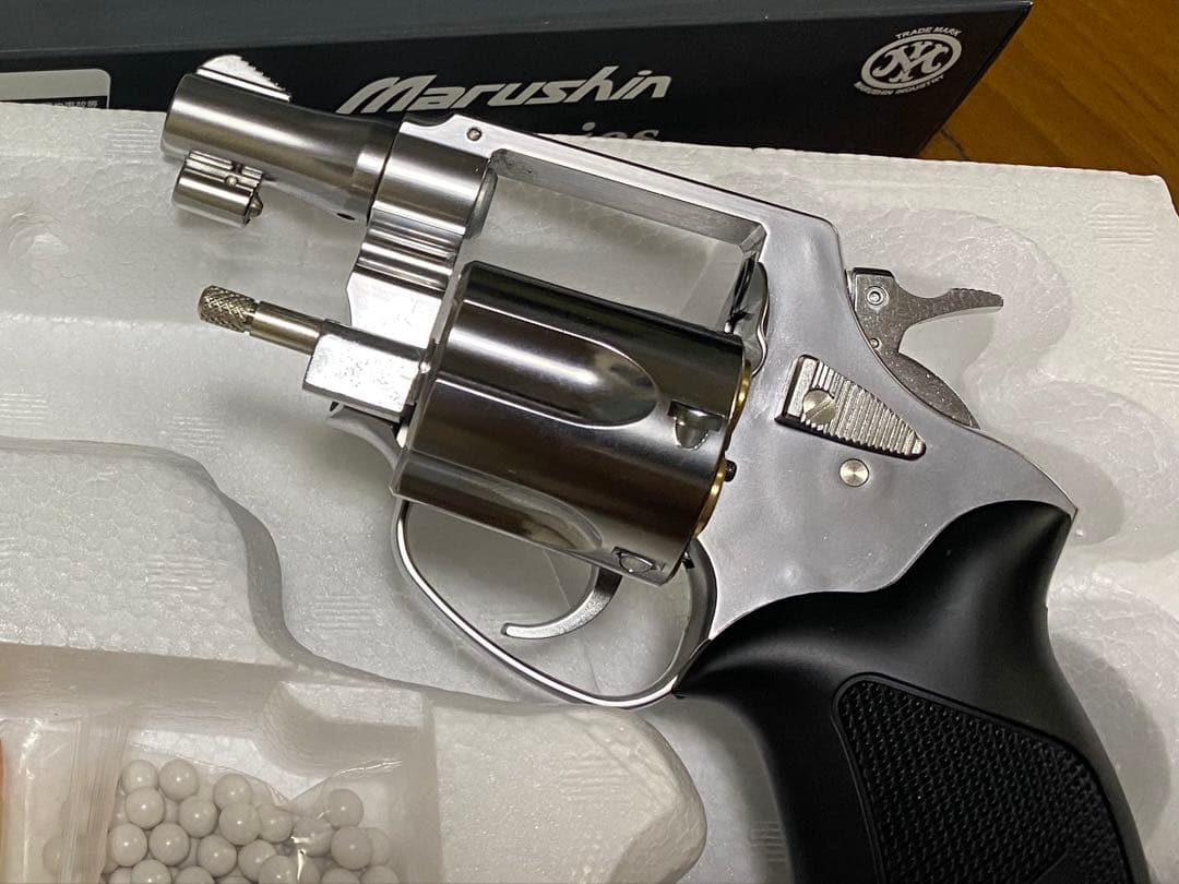 マルシン工業ポリスリボルバーニューナンブ シルバー6ミリBB弾希少ヘビーウェイト