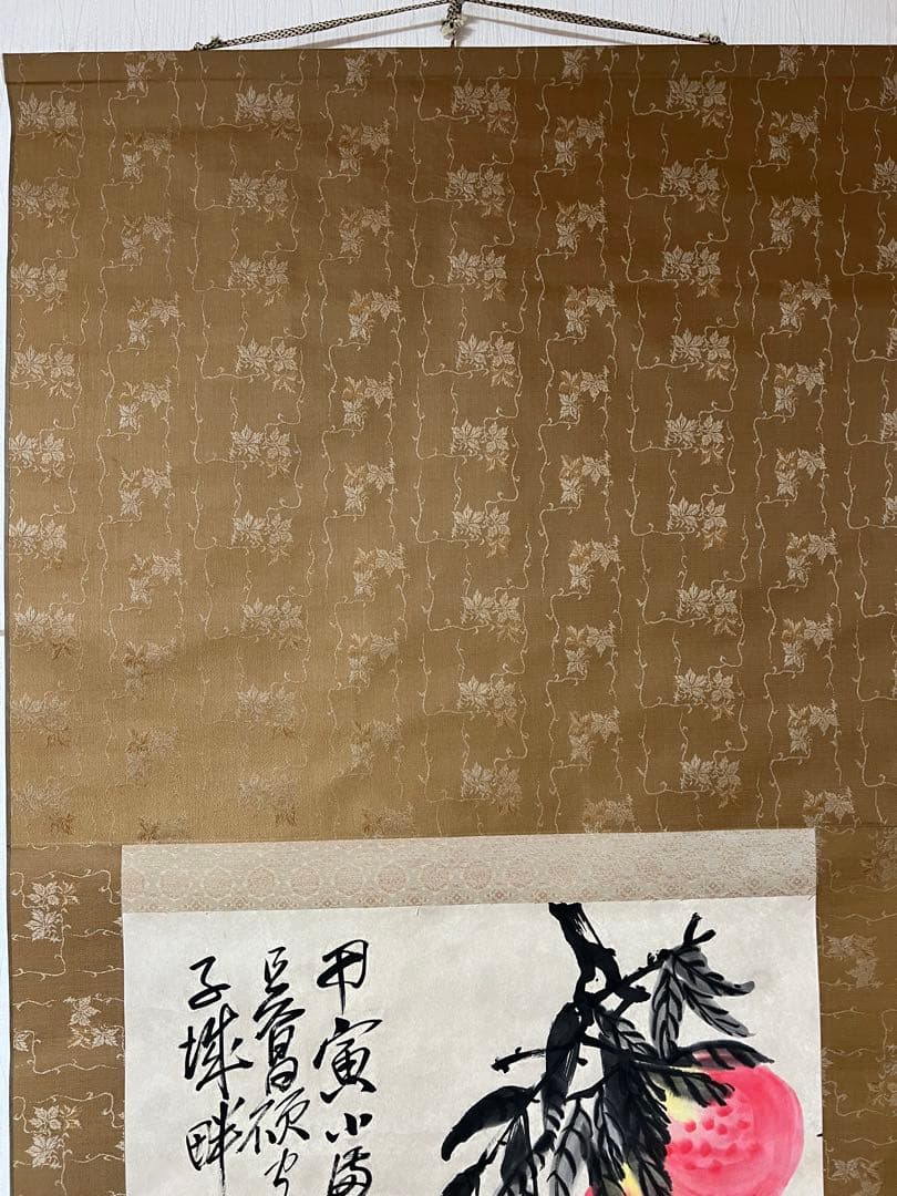 中国画 模写 吳昌碩［桃］紙本　肉筆　木箱無し！