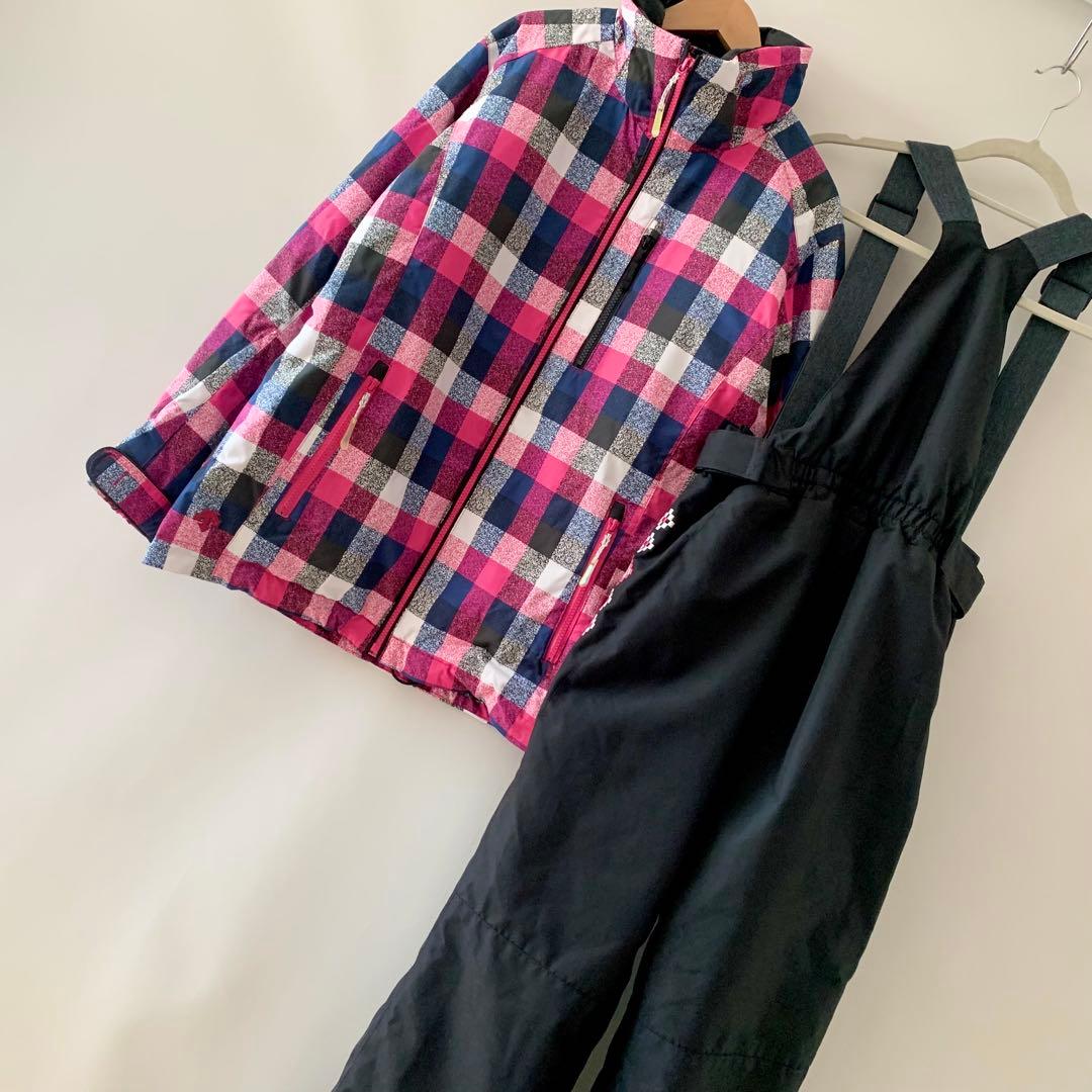 2点 デサント スキーウェア セット レディース スノボ ピンク 黒 L