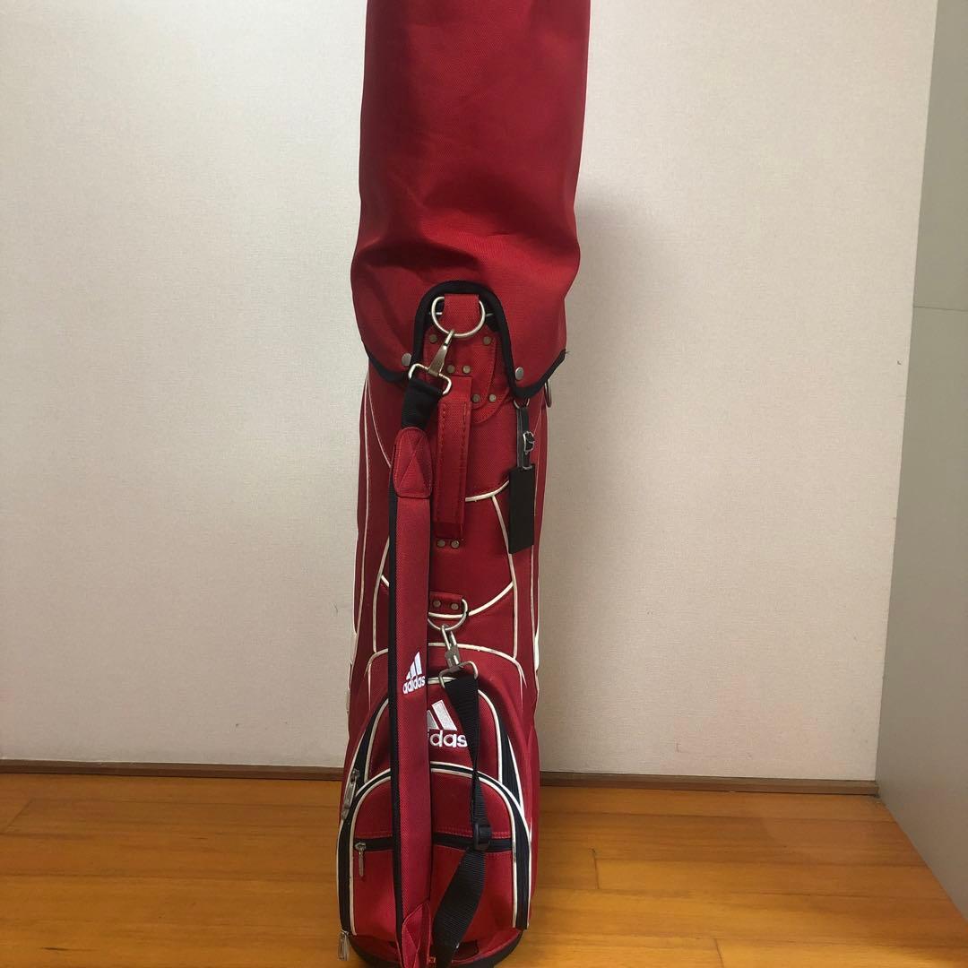 アディダス adidas キャディバッグ レッド フード付き