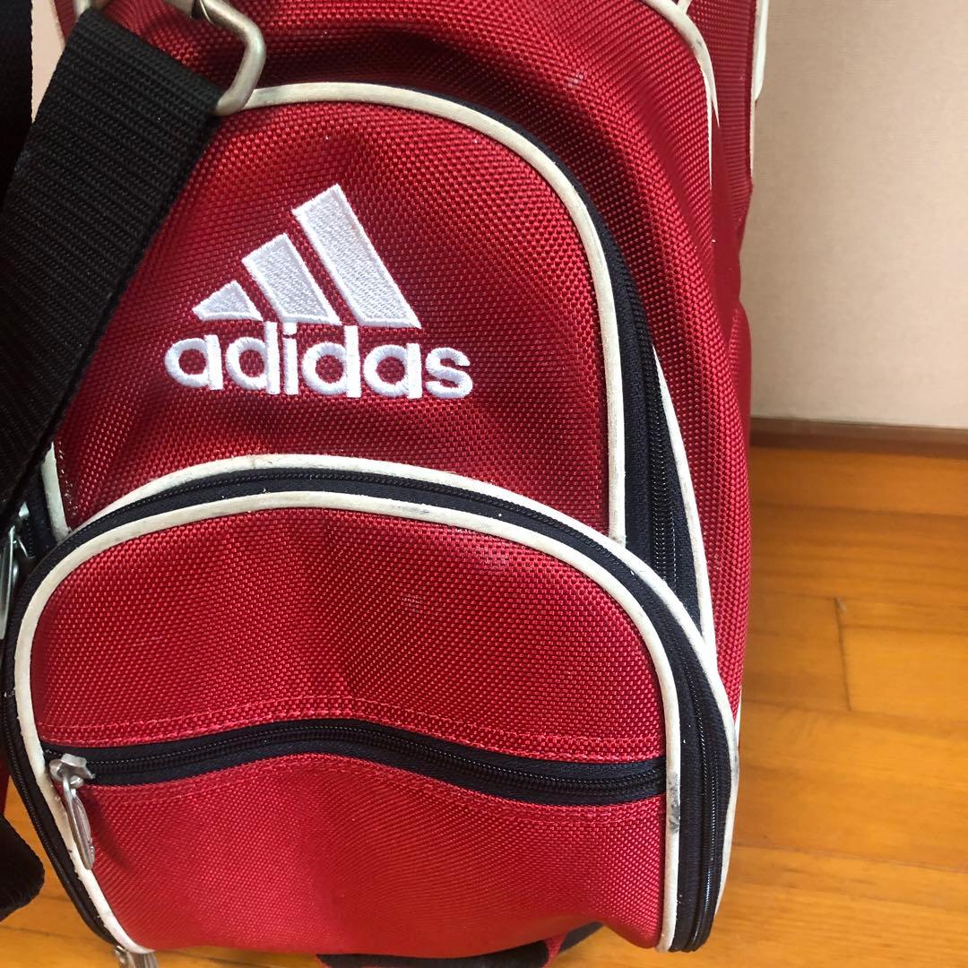 アディダス adidas キャディバッグ レッド フード付き