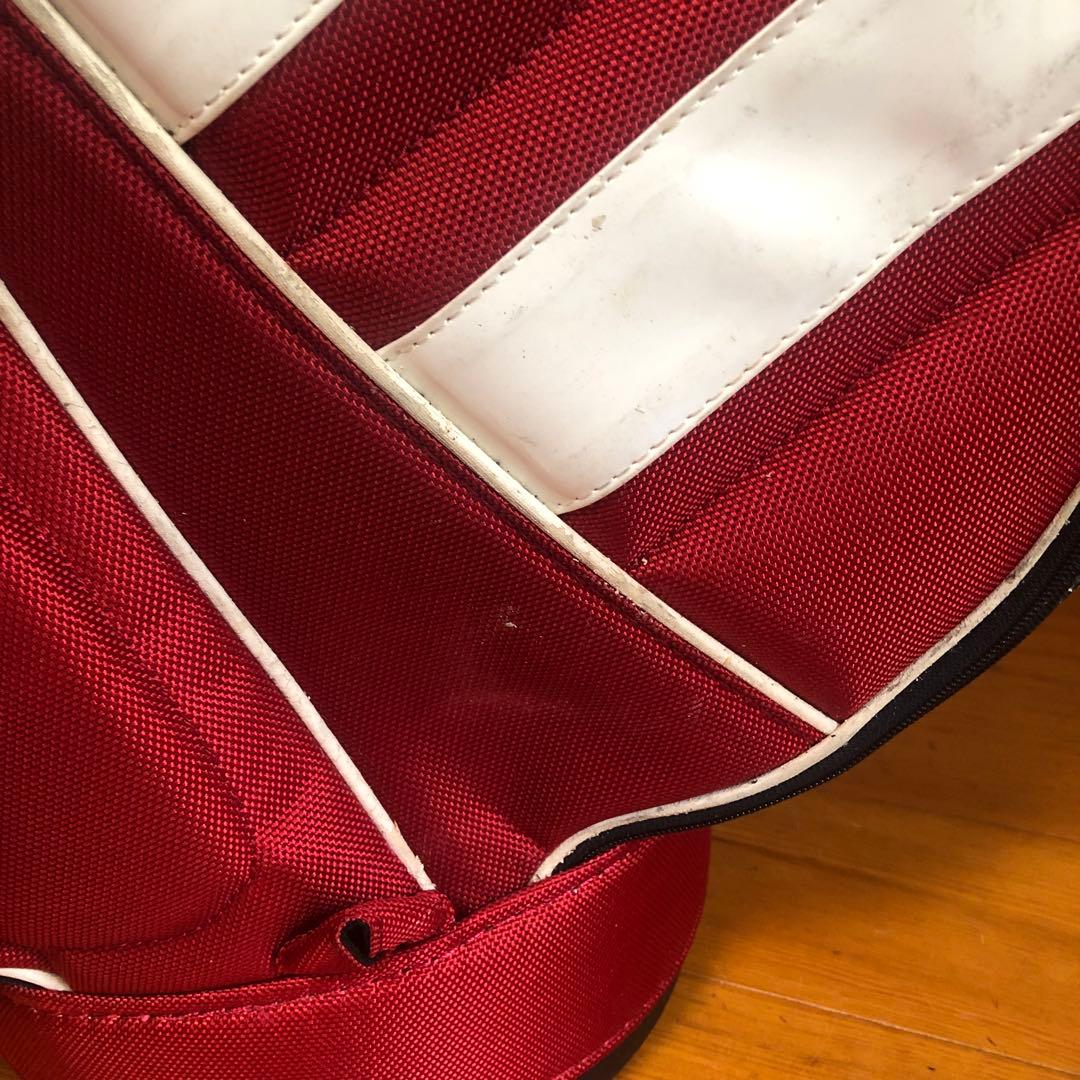 アディダス adidas キャディバッグ レッド フード付き