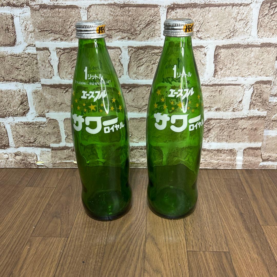 【昭和レトロ】1リットル　空瓶・キリンコンテナケース　ファンタ キリンレモン