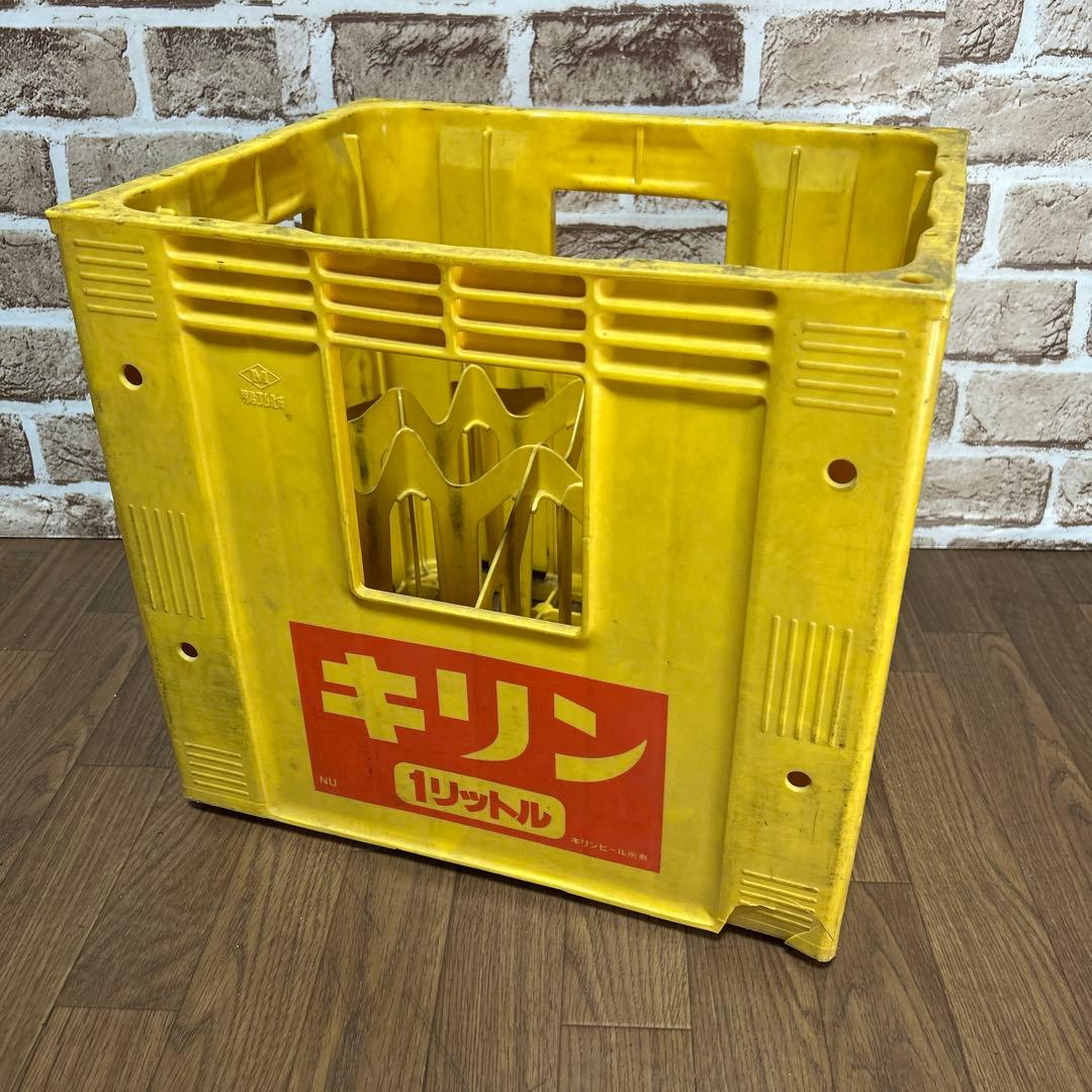 【昭和レトロ】1リットル　空瓶・キリンコンテナケース　ファンタ キリンレモン