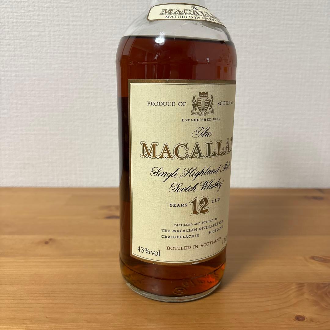 マッカラン12年　1L 旧ボトル　金属キャップ　未開封　液面低い　古酒