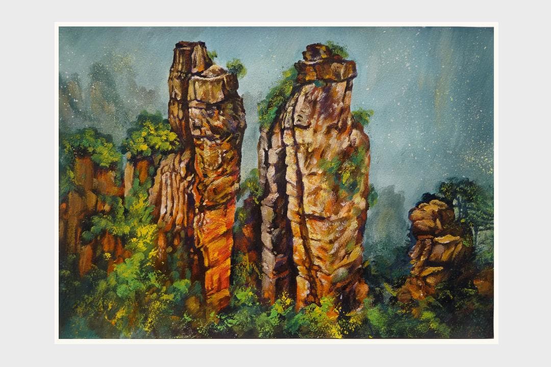 絵画・「世界遺産・武陵源」真作