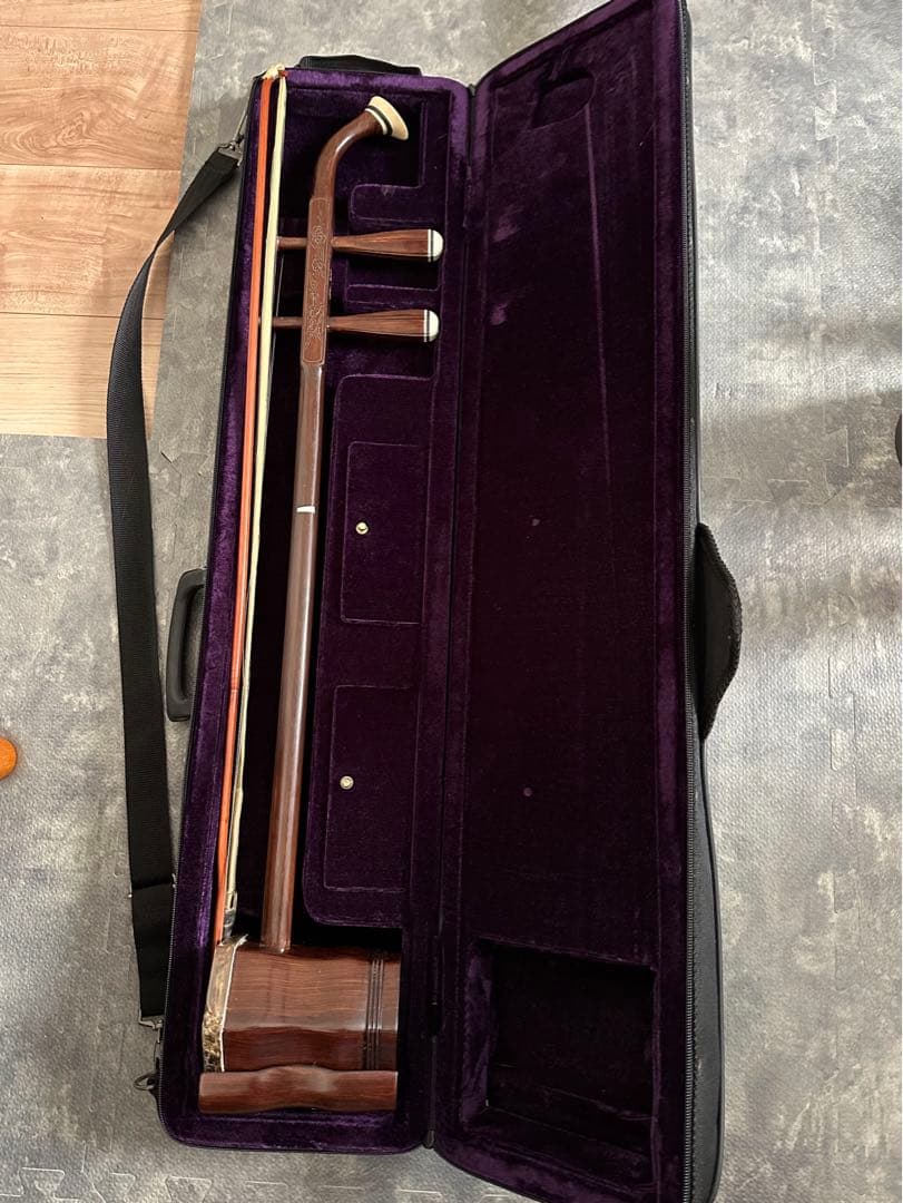 二胡 木製 紫色ケース