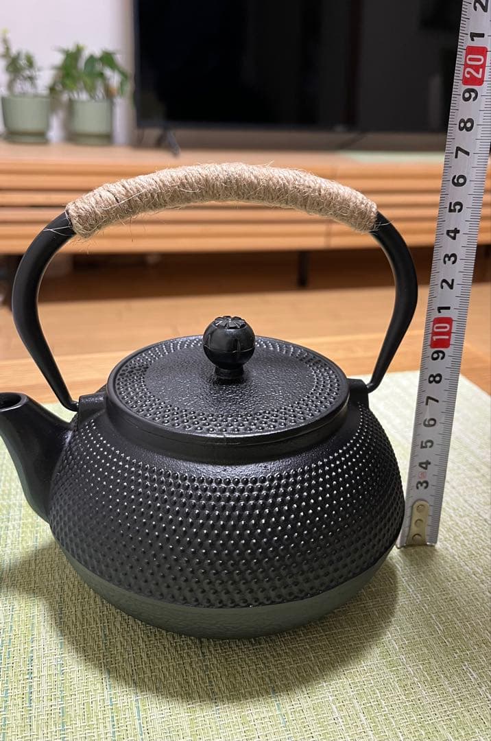【未使用美品】南部鉄器0.6L　鐵瓶　茶器　茶道具　釜敷付き　伝統工芸
