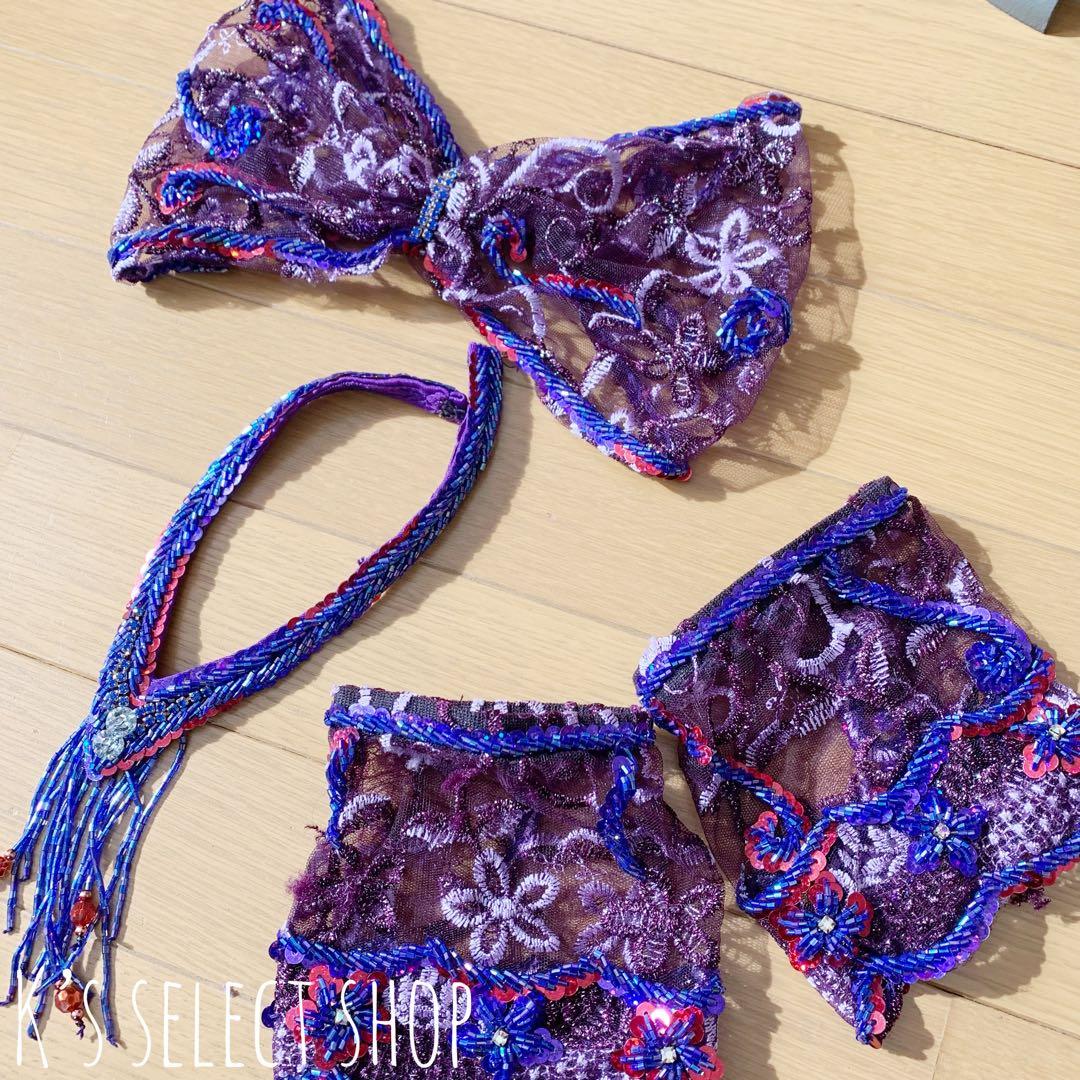 【MAY】トルコ製 ベリーダンス 衣装 フレアスカート パープル