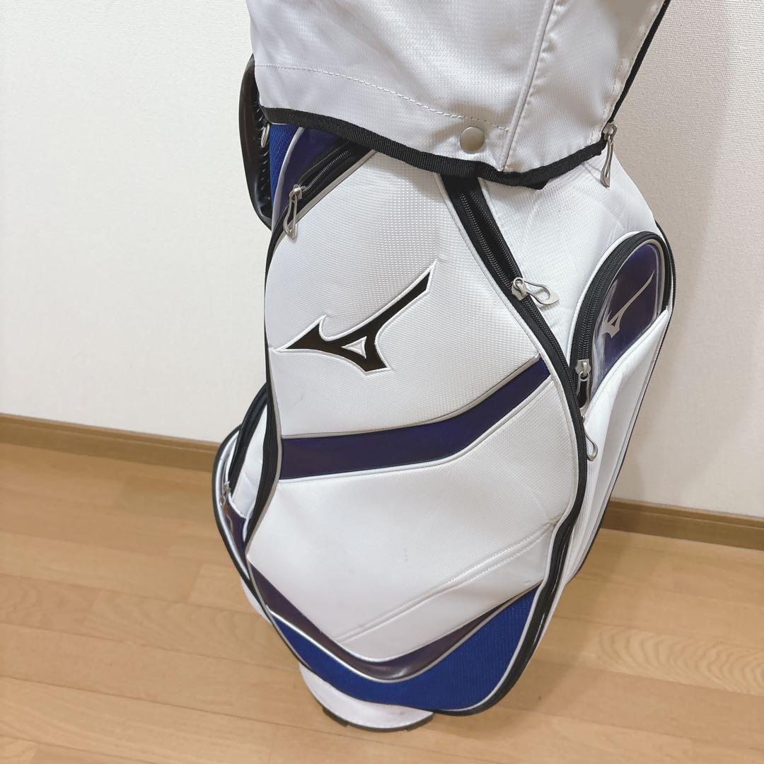 K432 MIZUNO キャディバッグ 白 青